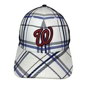 Washington Nationals MLB Stretch Fit Hat New Era 39Thirty Plaid Men’s L/XL Cap